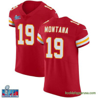 Mens Kansas City Chiefs Joe Montana Red Elite Team Color Vapor Untouchable Super Bowl Lvii Patch Kcc216 Jersey C2099